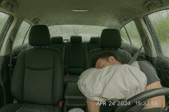 Synthetic cabin view: an unresponsive driver